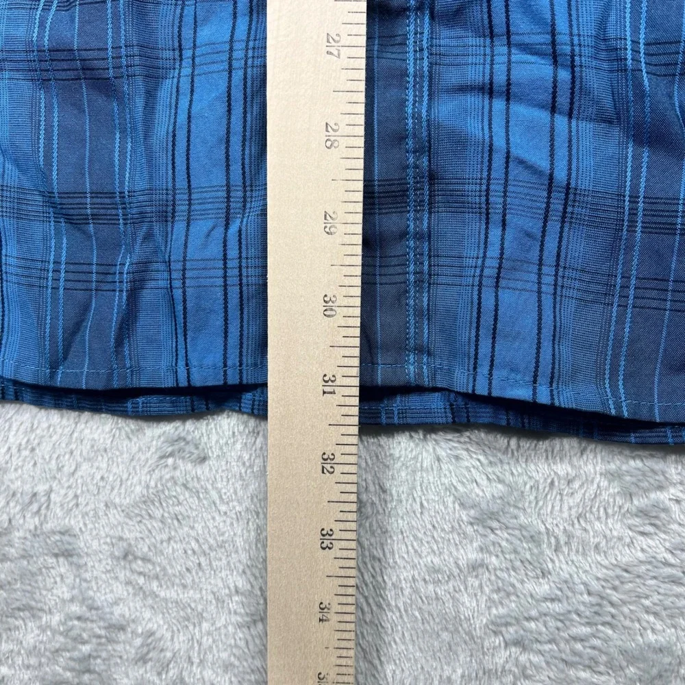 The‎ North Face Mens XL Blue Plaid Short Sleeve Button Down Hiking Shirt Pocket
